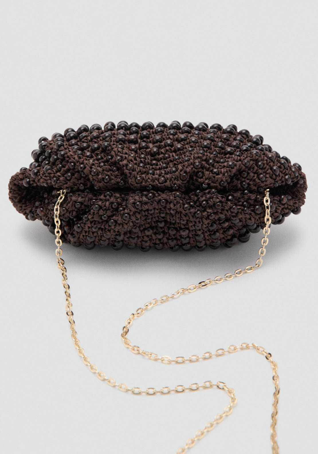 Natural Fibre Clutch Bag - Brown
