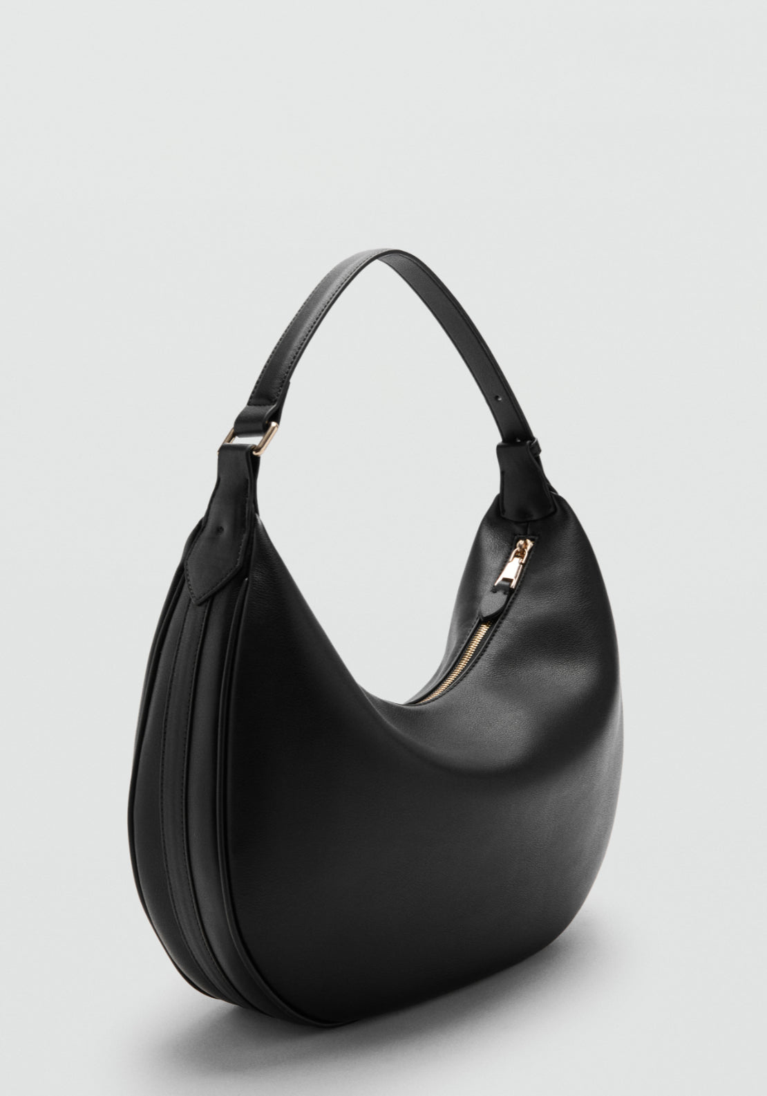 Mango Oval Adjustable Shoulder Bag - Black 2 Shaws Department Stores