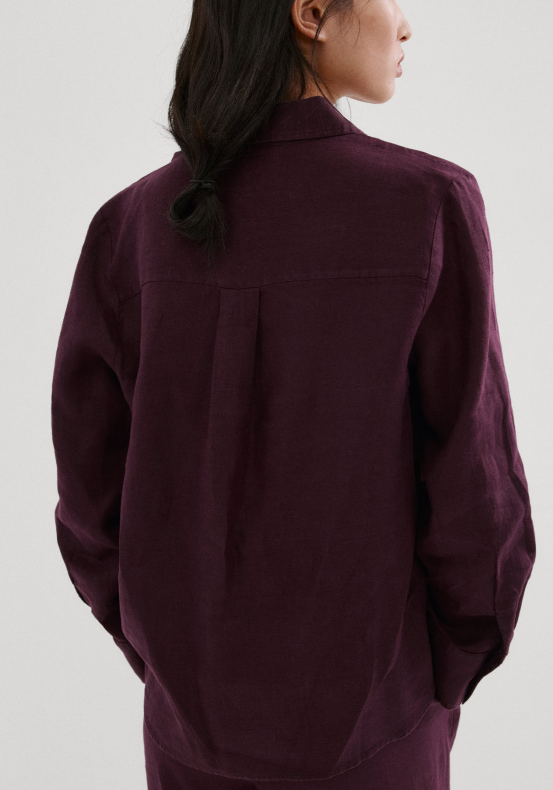 Pocket Linen Shirt - Burgundy
