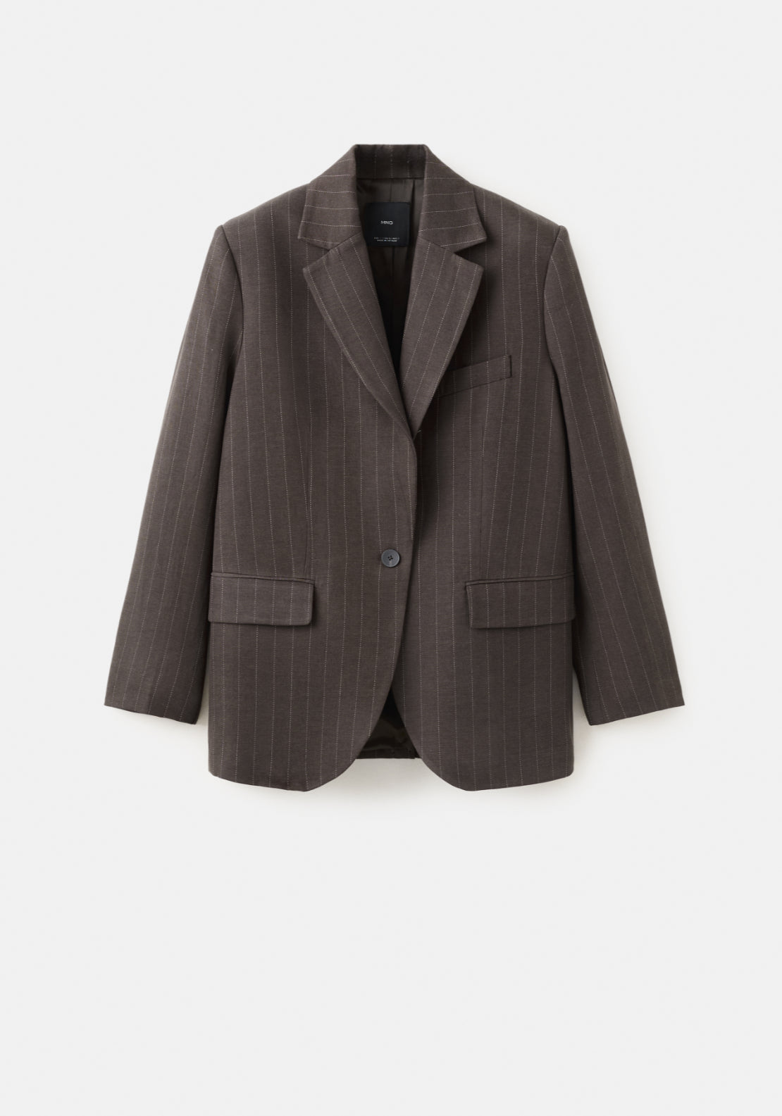 Pinstripe Suit Blazer - Brown