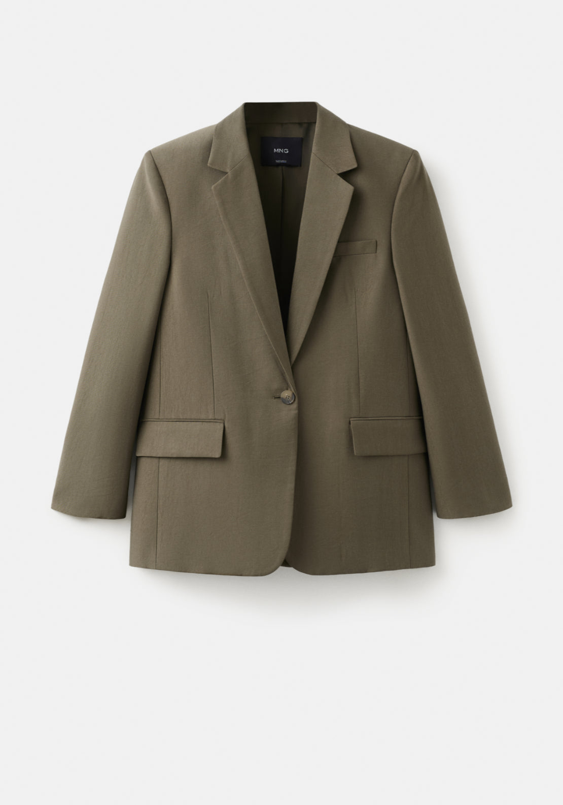Straight Suit Jacket With Lapel Pockets - Green