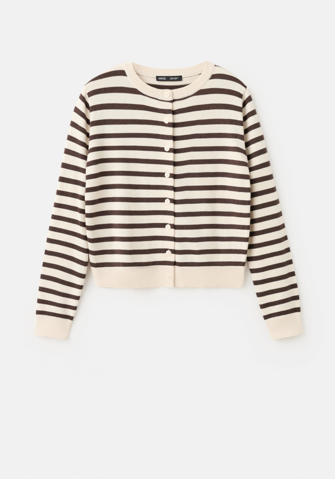 Stripped Knit Cardigan - Brown