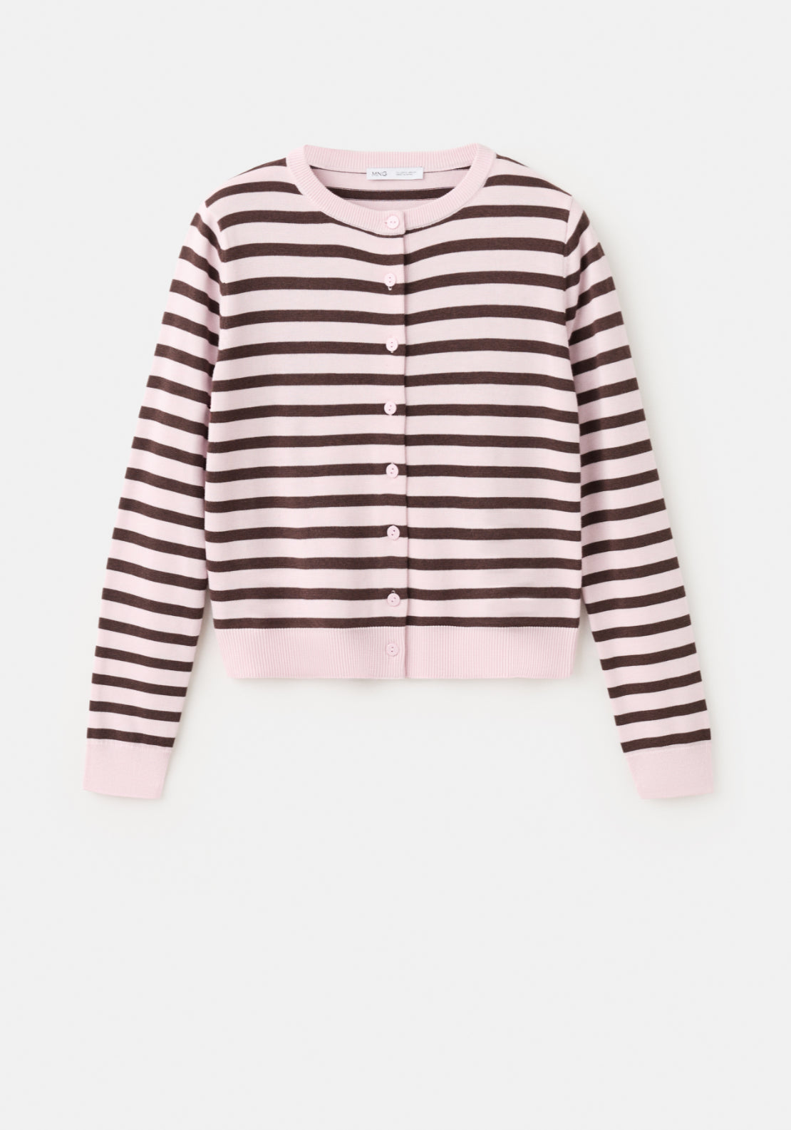 Stripped Knit Cardigan - Pink