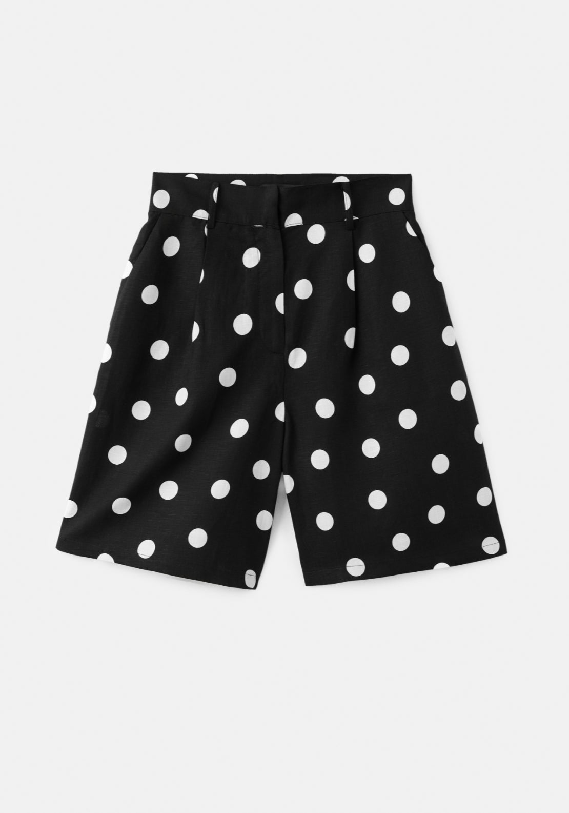 Lyocell Polka Dot Shorts - Black