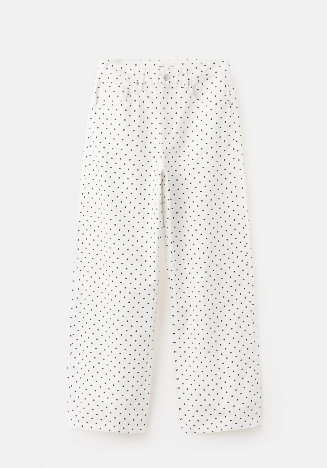 Polka Dot Balloon Jeans - White