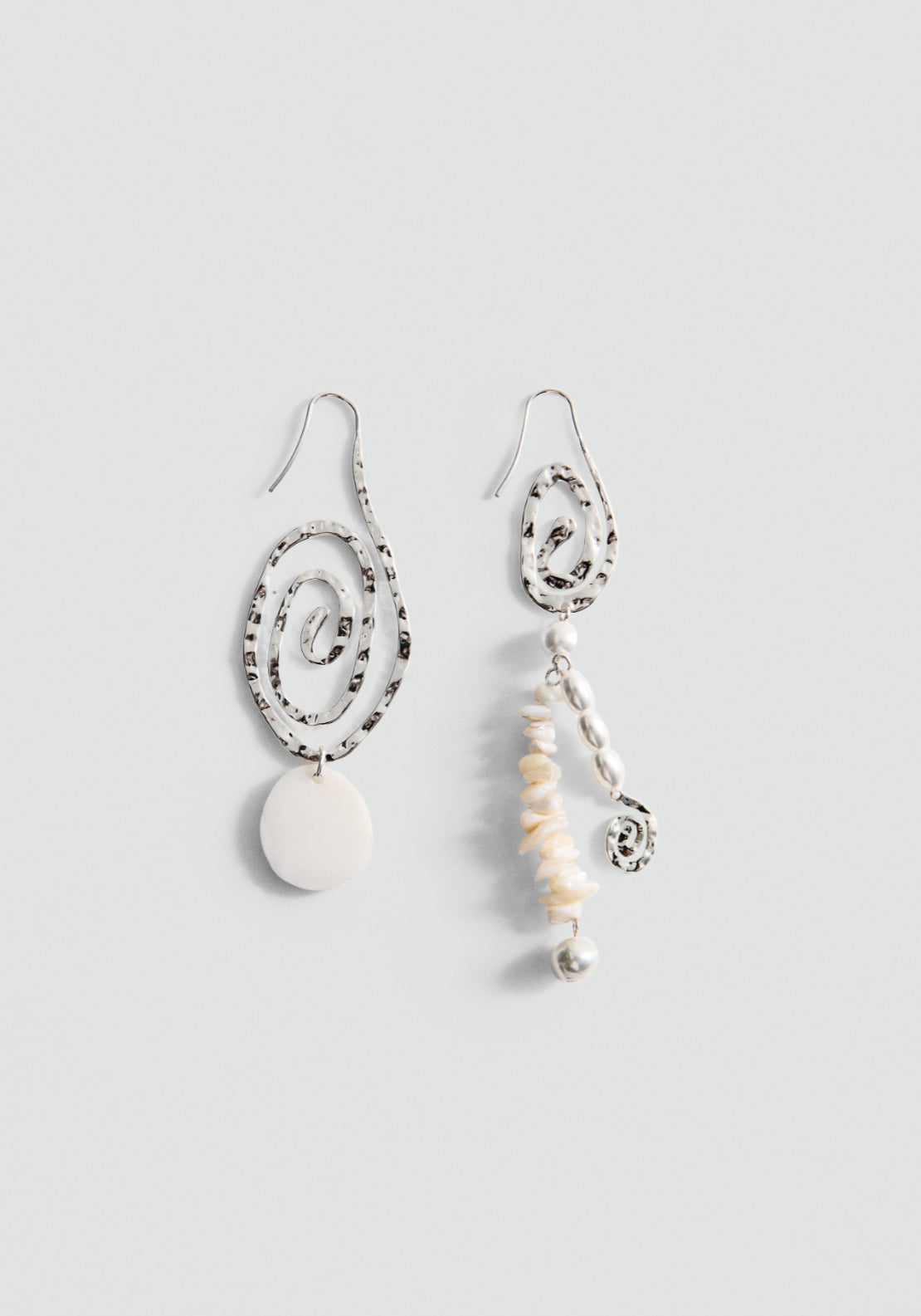 Asymmetric Spiral Earring - Silver