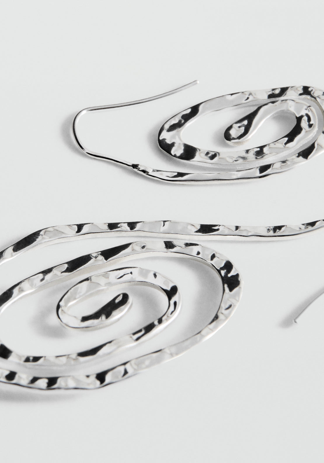 Asymmetric Spiral Earring - Silver
