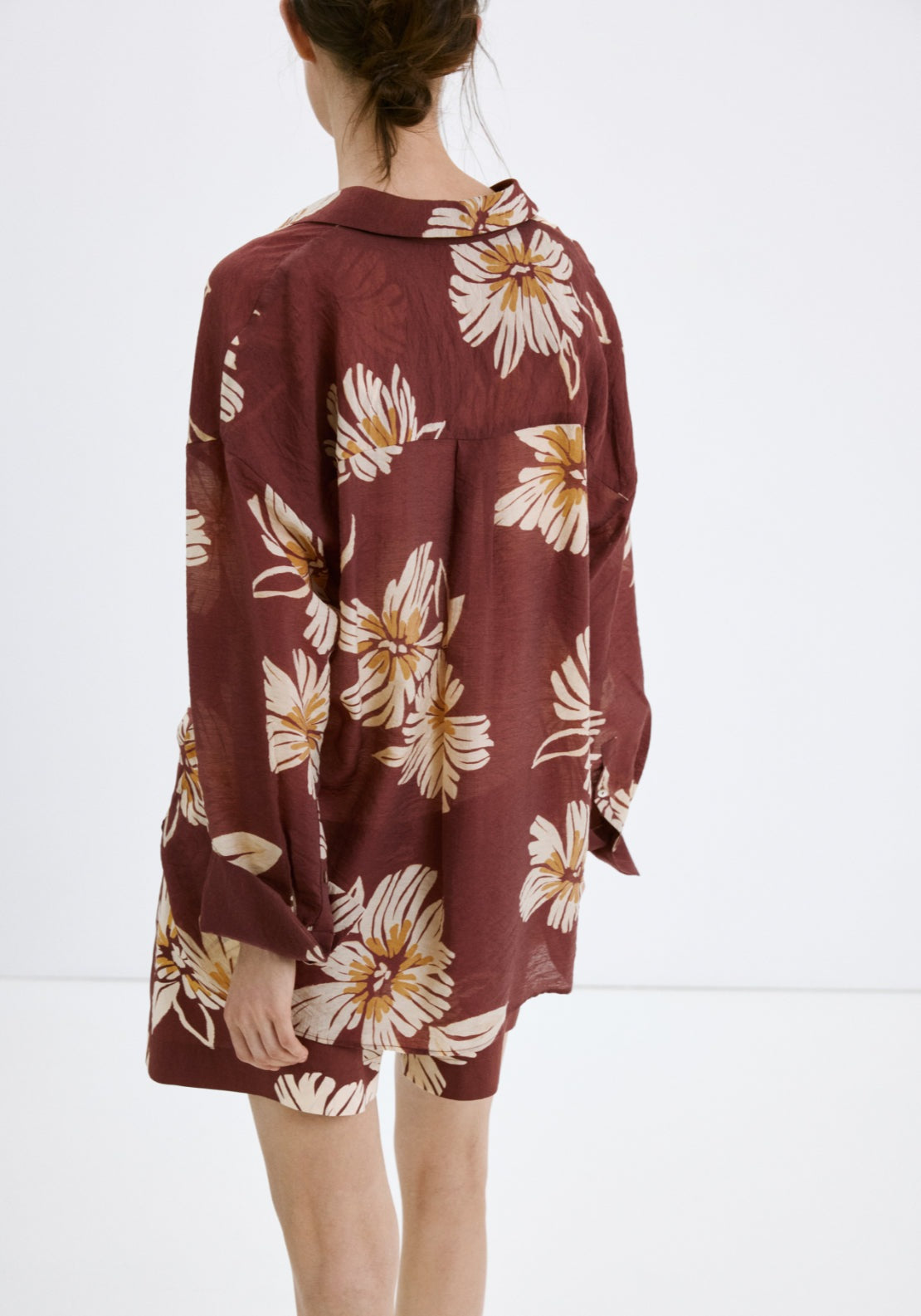 Printed Lyocell Shirt - Burgundy