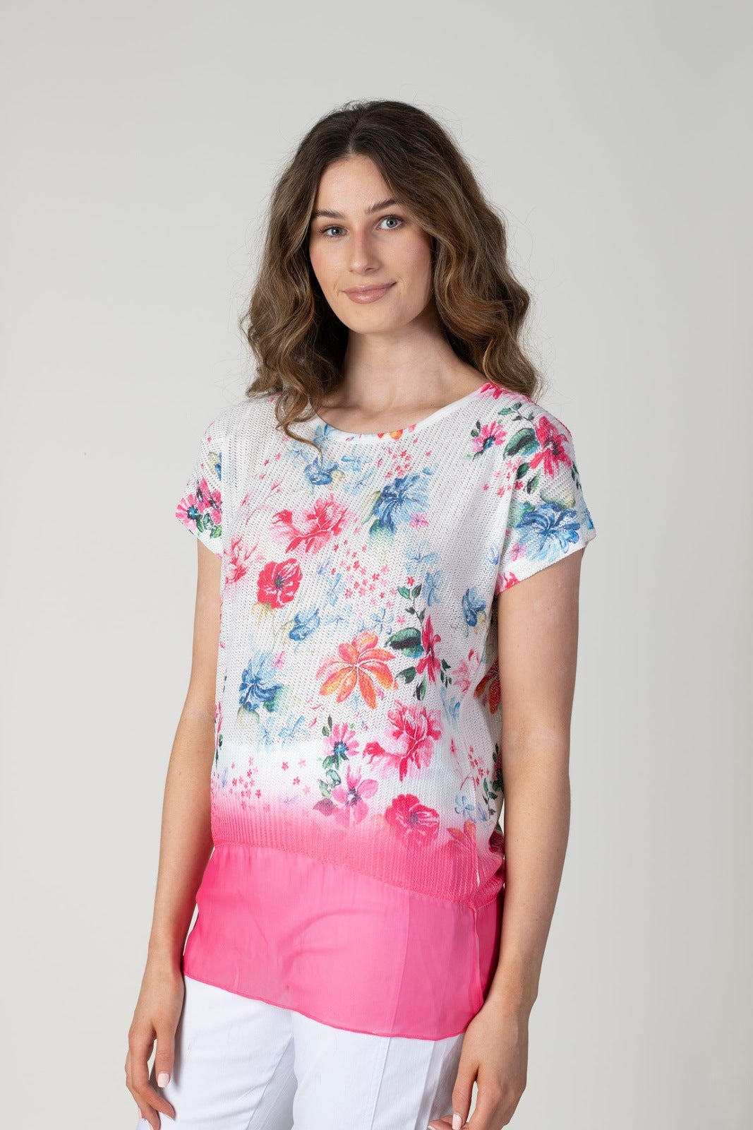 Tea Lane Floral Printed T-Shirt - Pink 1 Shaws Department Stores
