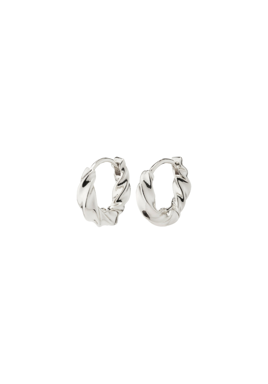 Taffy Silver Plated Small Swirl Hoop Earrings - Silver