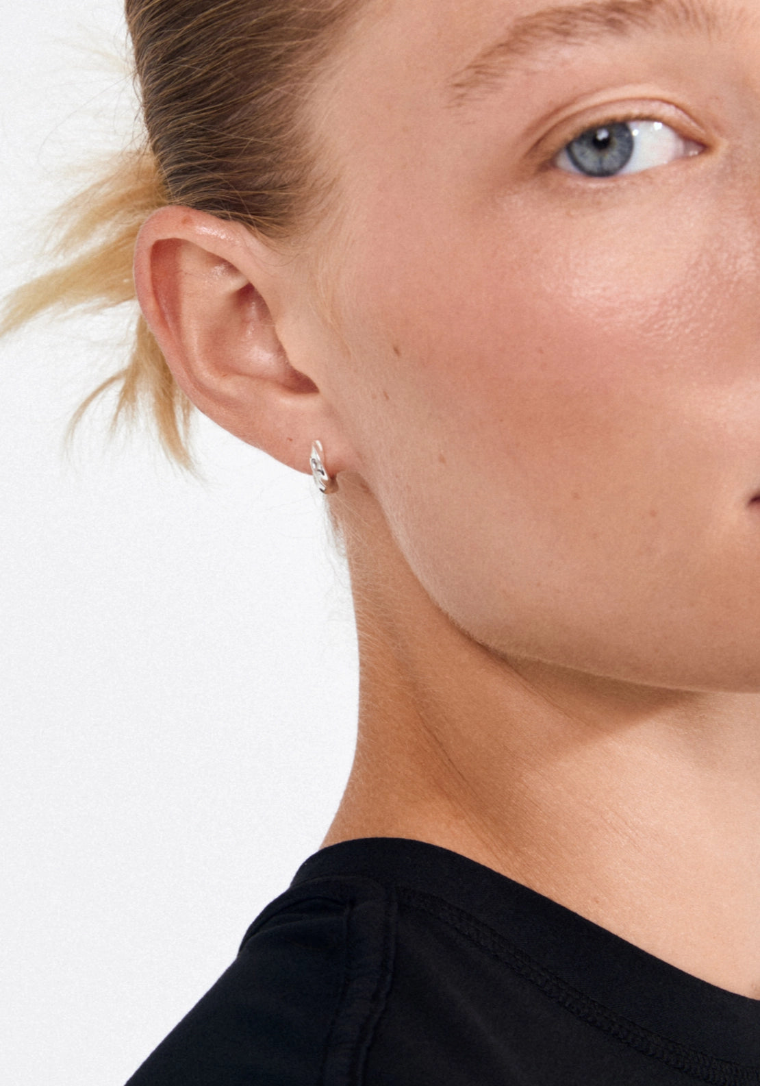 Taffy Silver Plated Small Swirl Hoop Earrings - Silver