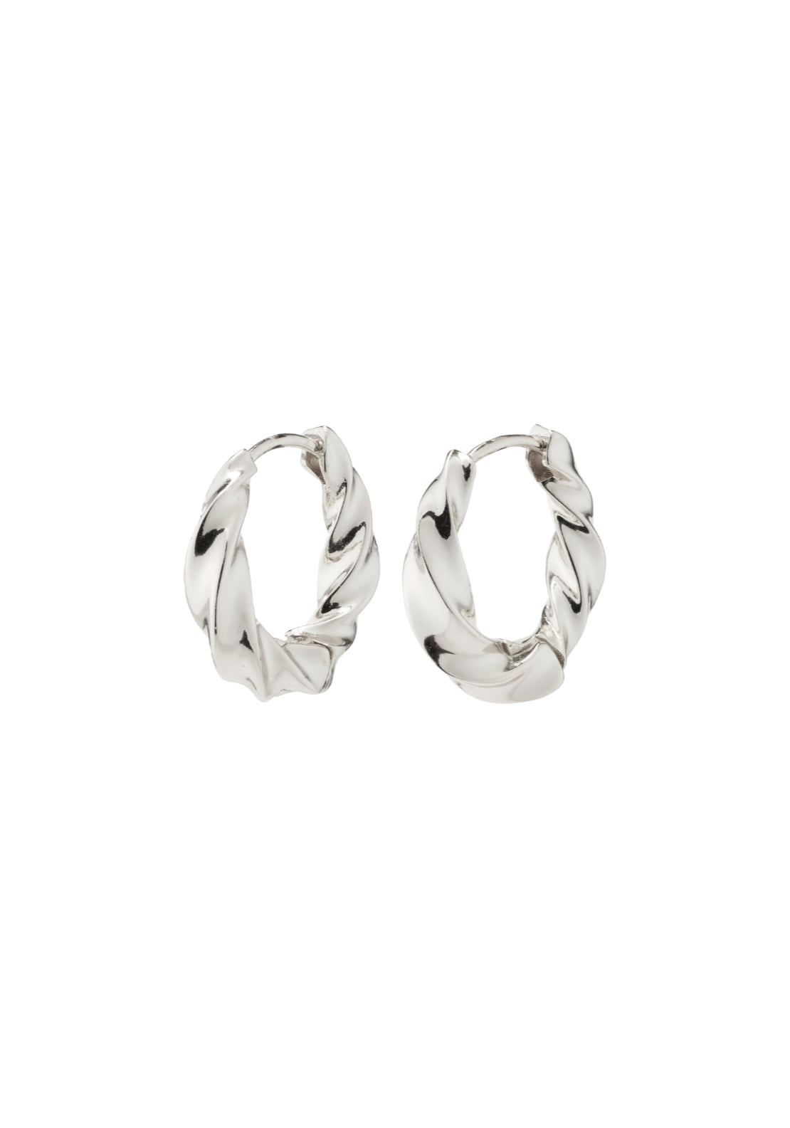 Taffy Silver Plated Medium Swirl Hoop Earrings - Silver