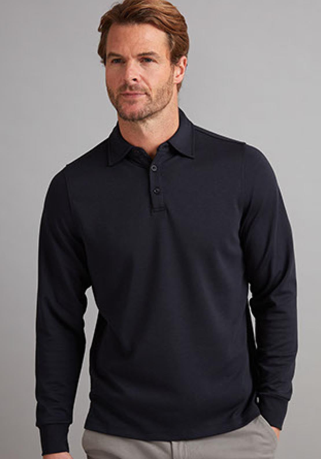 Vedoneire Long Sleeve 3 Button Shirt - Blue 1 Shaws Department Stores