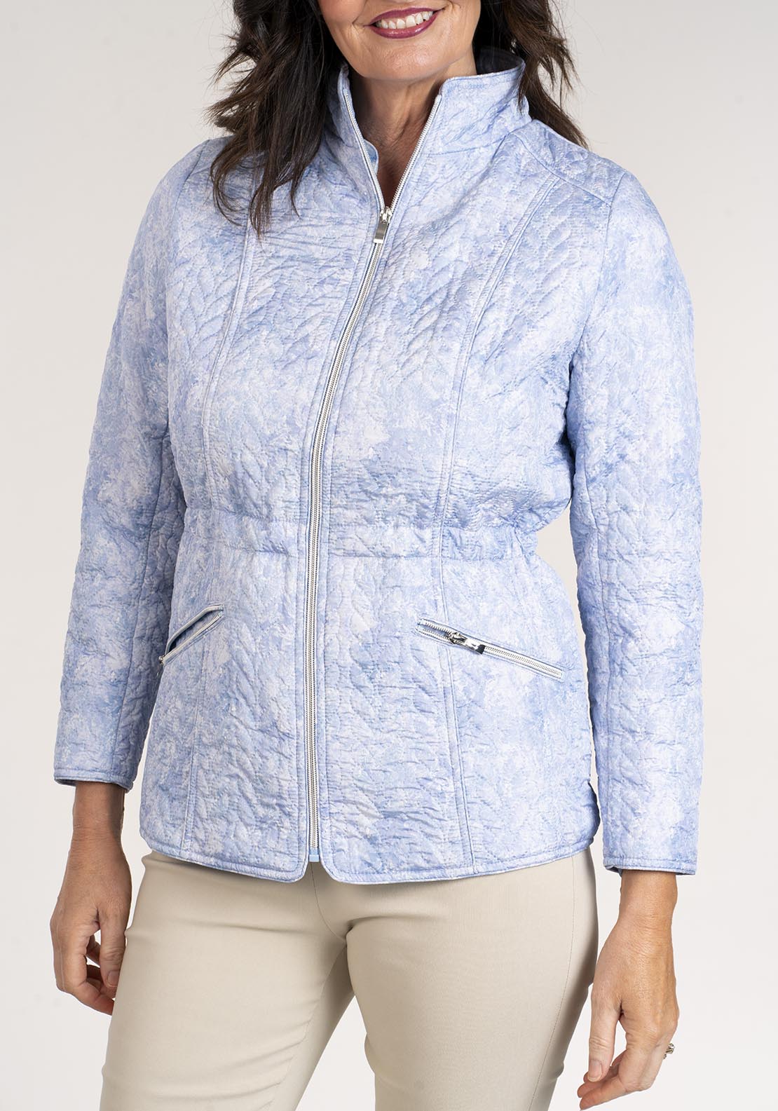 Tea Lane Floral Print Jacket - Blue 4 Shaws Department Stores