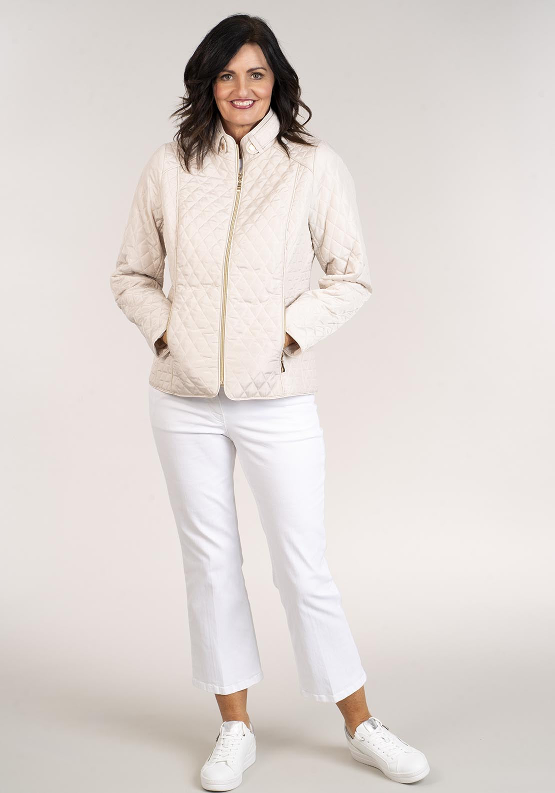 Tea Lane Plain Short Jacket - Cream 5 Shaws Department Stores