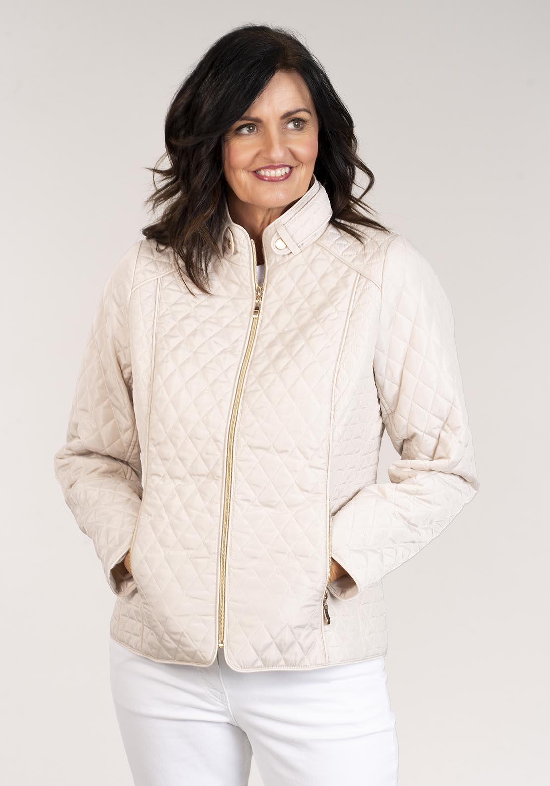 Tea Lane Plain Short Jacket - Cream 1 Shaws Department Stores