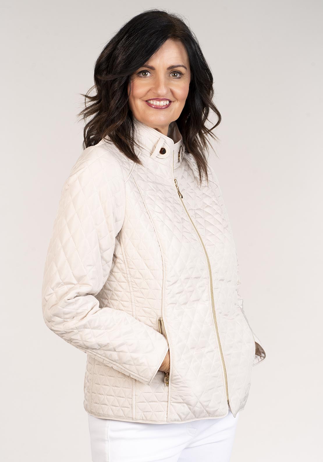 Tea Lane Plain Short Jacket - Cream 2 Shaws Department Stores