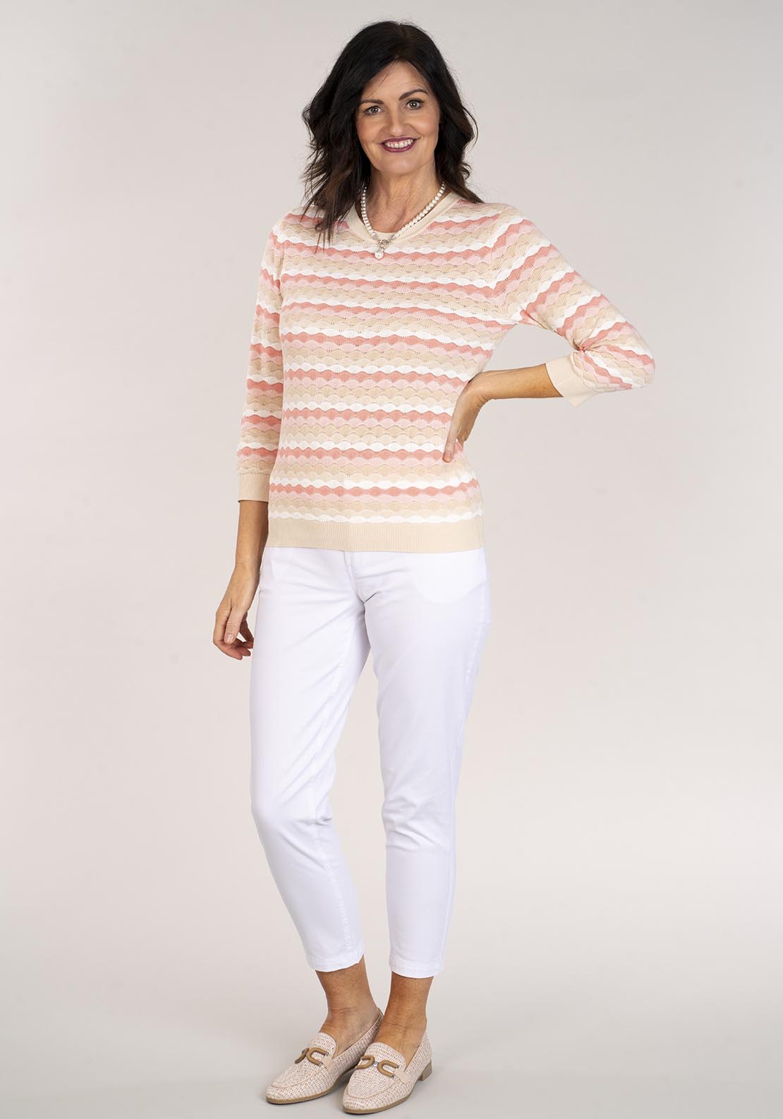 Tea Lane Relaxed Chino Trouser - White 1 Shaws Department Stores