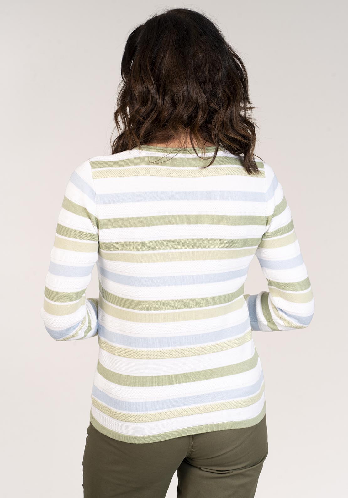 Tea Lane Long Sleeve Round Neck Knit Top - Green 5 Shaws Department Stores