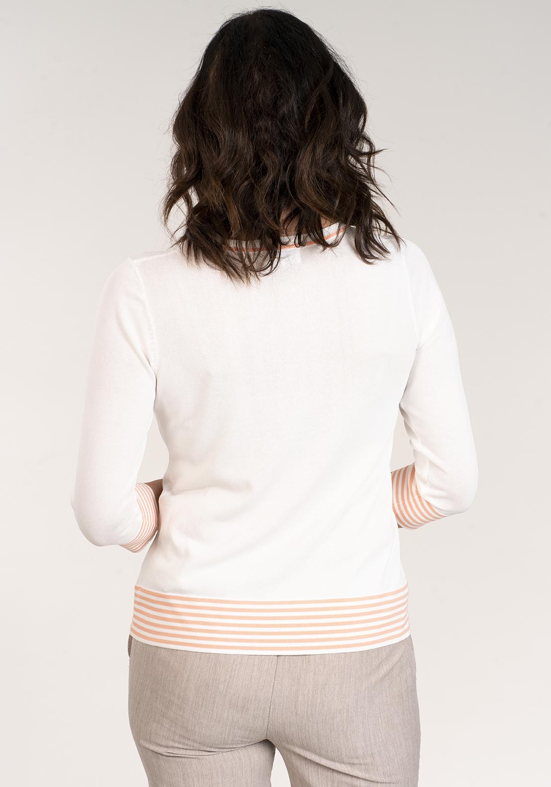 Tea Lane Knit Top W Flower - Peach 6 Shaws Department Stores