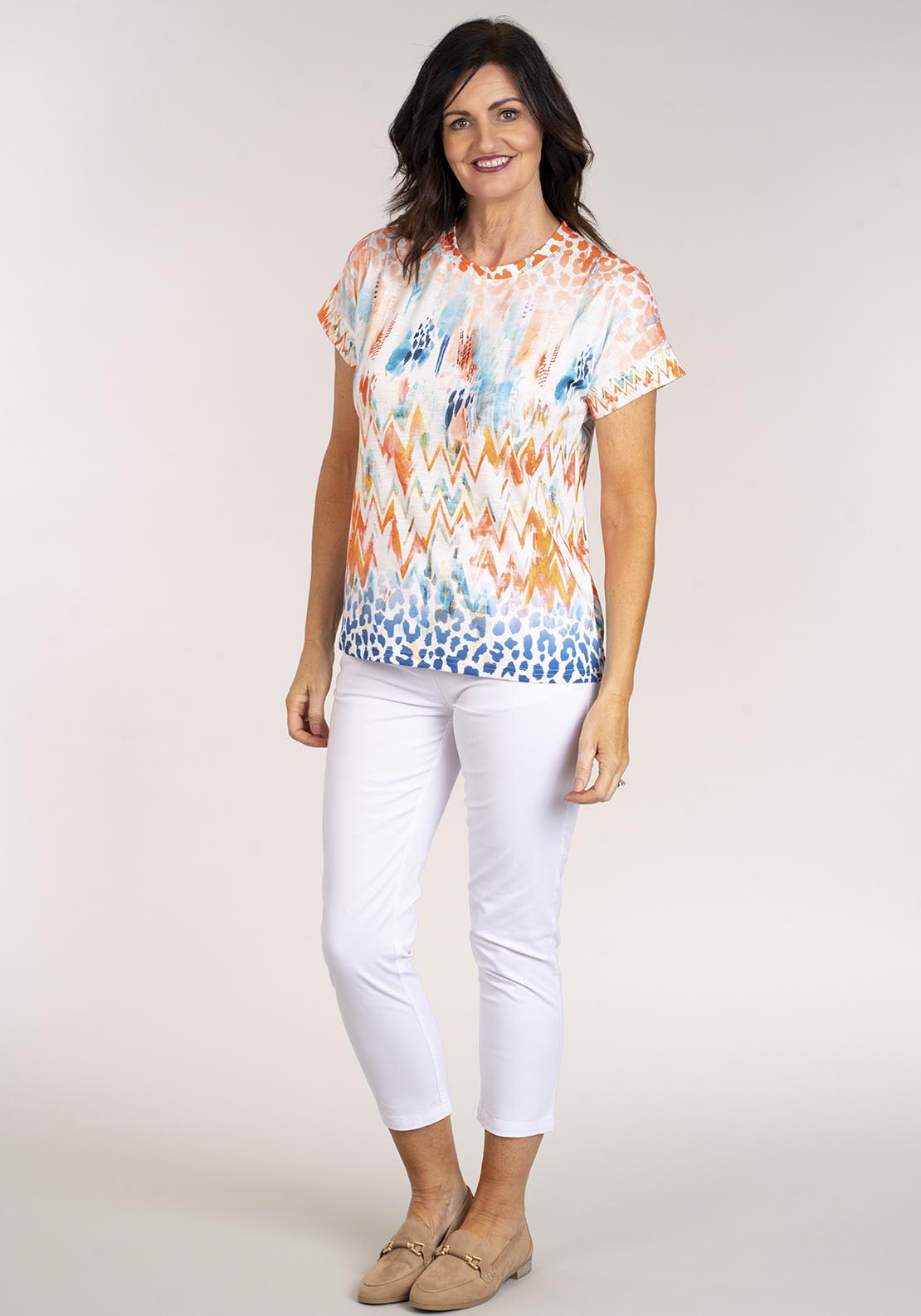 Tea Lane Cotton Chino Ankle Grazer - White 1 Shaws Department Stores