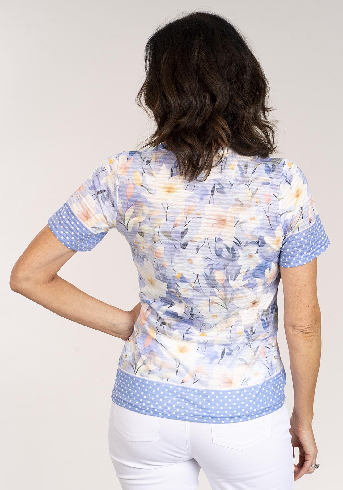Tea Lane Short Sleeve Floral Print T-Shirt - Lilac 5 Shaws Department Stores