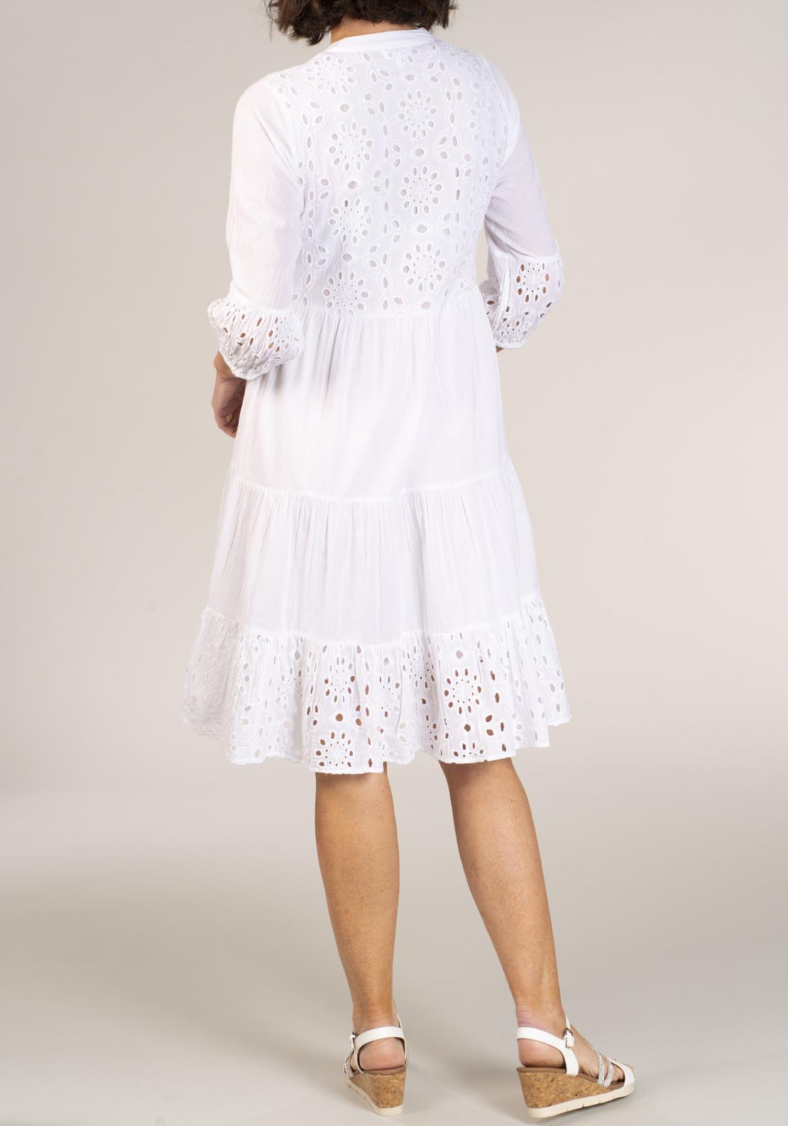 Naoise Embroidery Anglaise Dress - White 2 Shaws Department Stores
