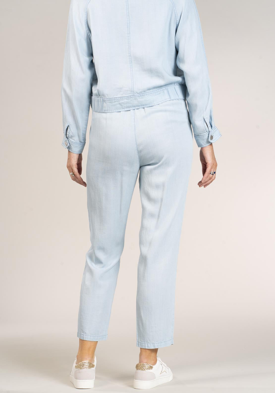 Naoise Lyocell Slub Trousers - Blue 4 Shaws Department Stores