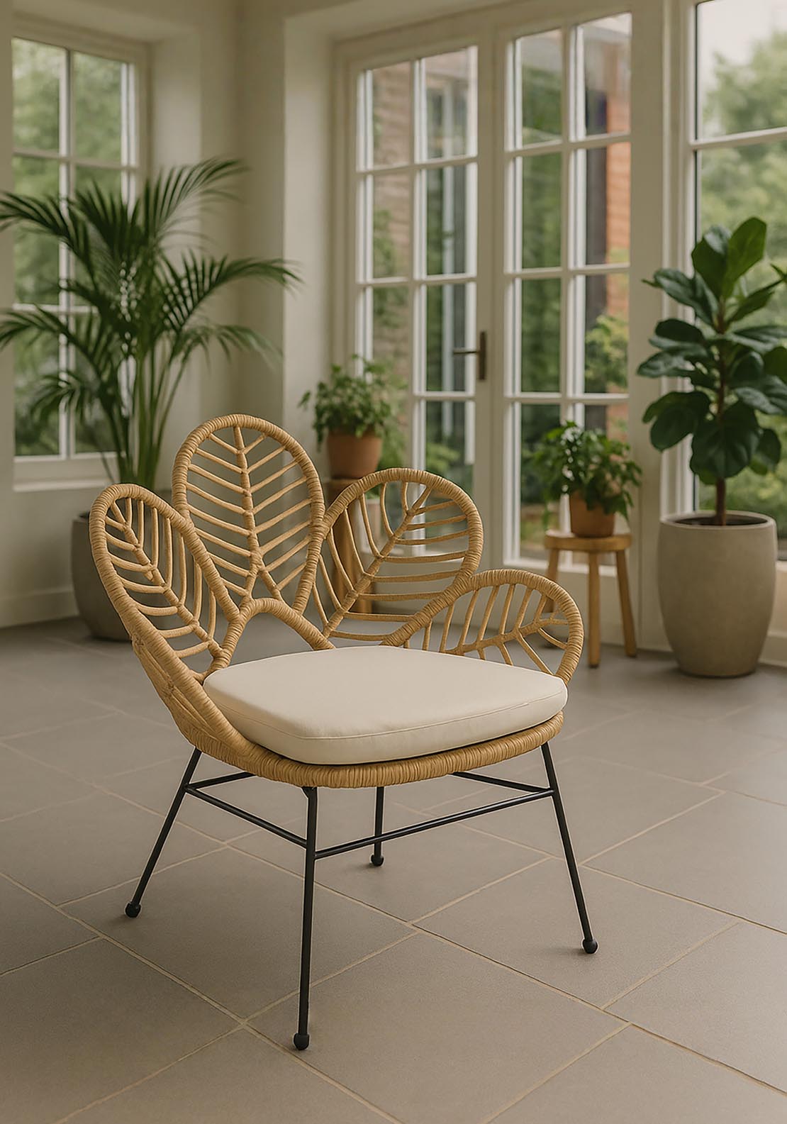 The Home Collection Floral Pattern Rattan Chair - Nude 1 Shaws Department Stores