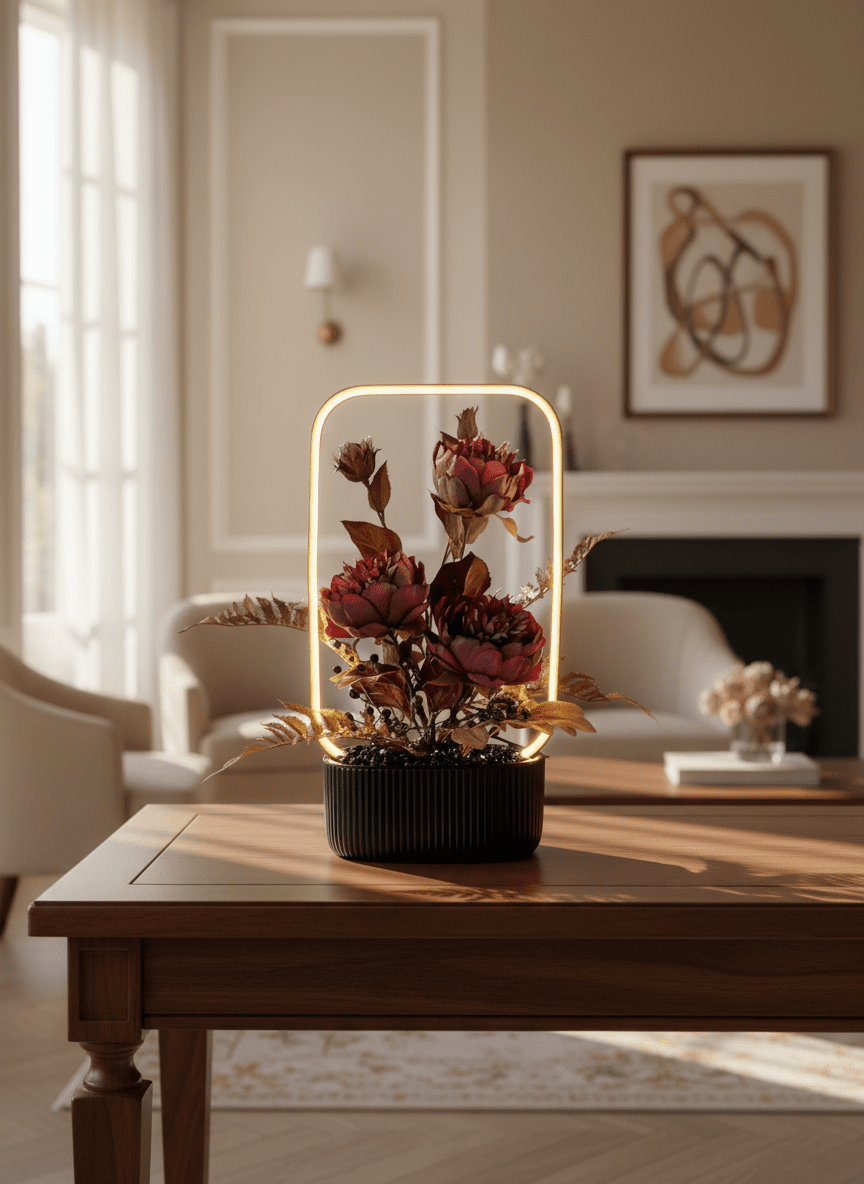 The Home Collection LED Floral Lamp - Purple 2 Shaws Department Stores