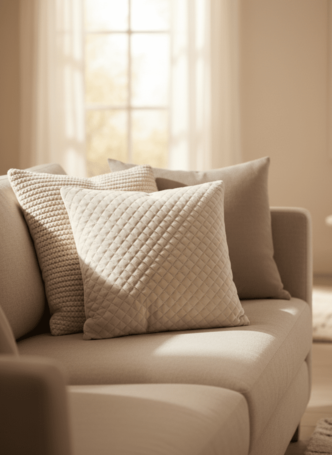 The Home Collection Pinsonic Velvet Cushion - Nude 1 Shaws Department Stores