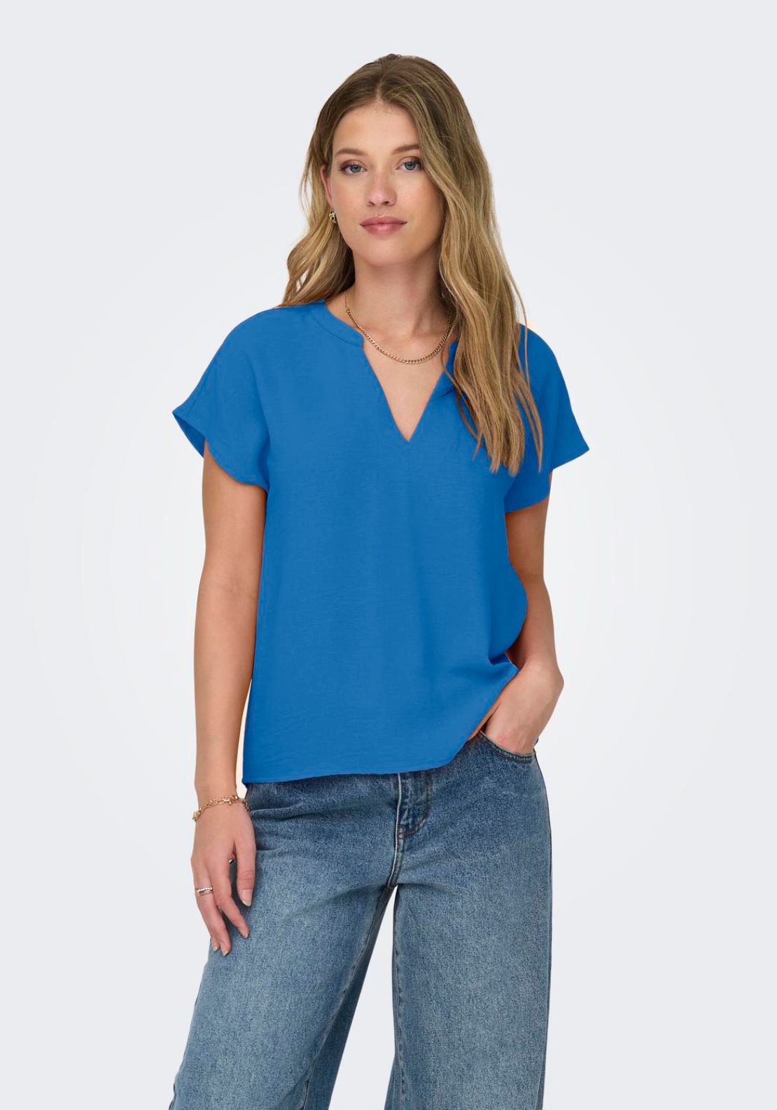 Jdy Lion Life Short Sleeve Top - Blue 1 Shaws Department Stores