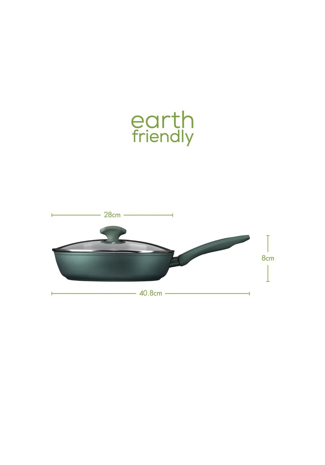 Earth Friendly Covered Saute Pan 28cm - Green