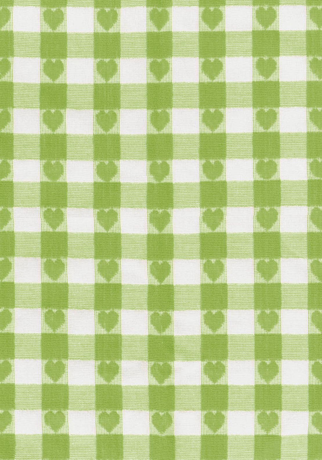 The Home Collection Hearts Check Tea Towel - Lime 2 Shaws Department Stores