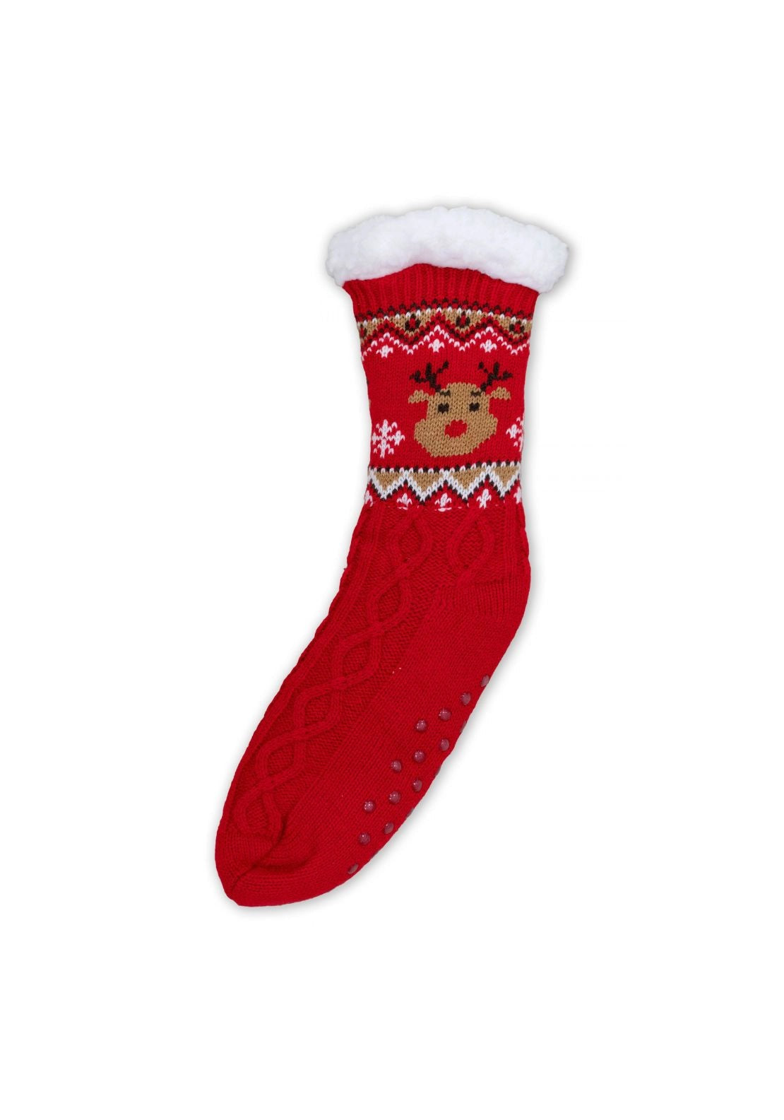 Passion Accessories Christmas Snuggle Socks - Argyle Red 2 Shaws Department Stores