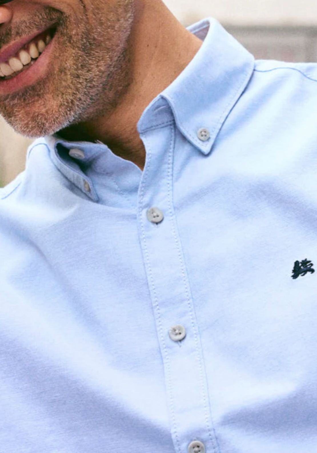 Lerros Plain Oxford Shirt - Blue 4 Shaws Department Stores