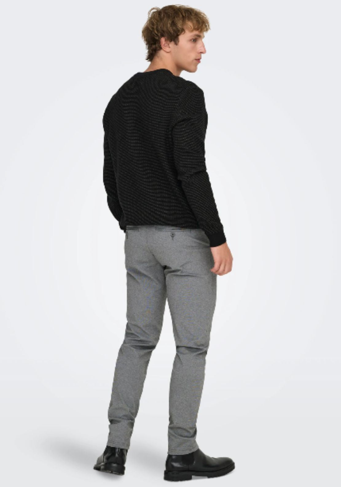 Only &amp; Sons Mark Slim Fit Chino Trousers - Grey 2 Shaws Department Stores