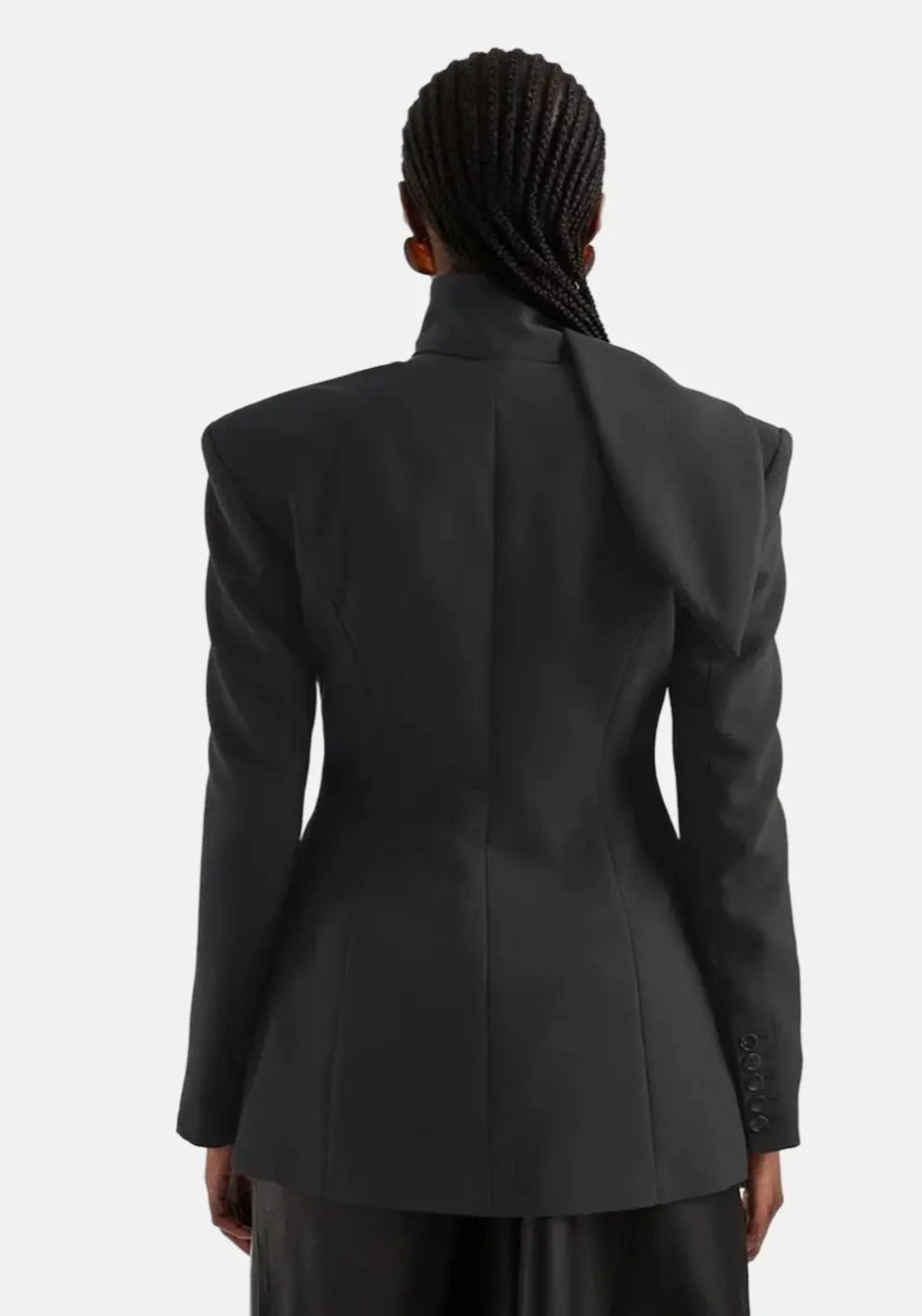 Asli Scarf Detail Blazer - Jet Black