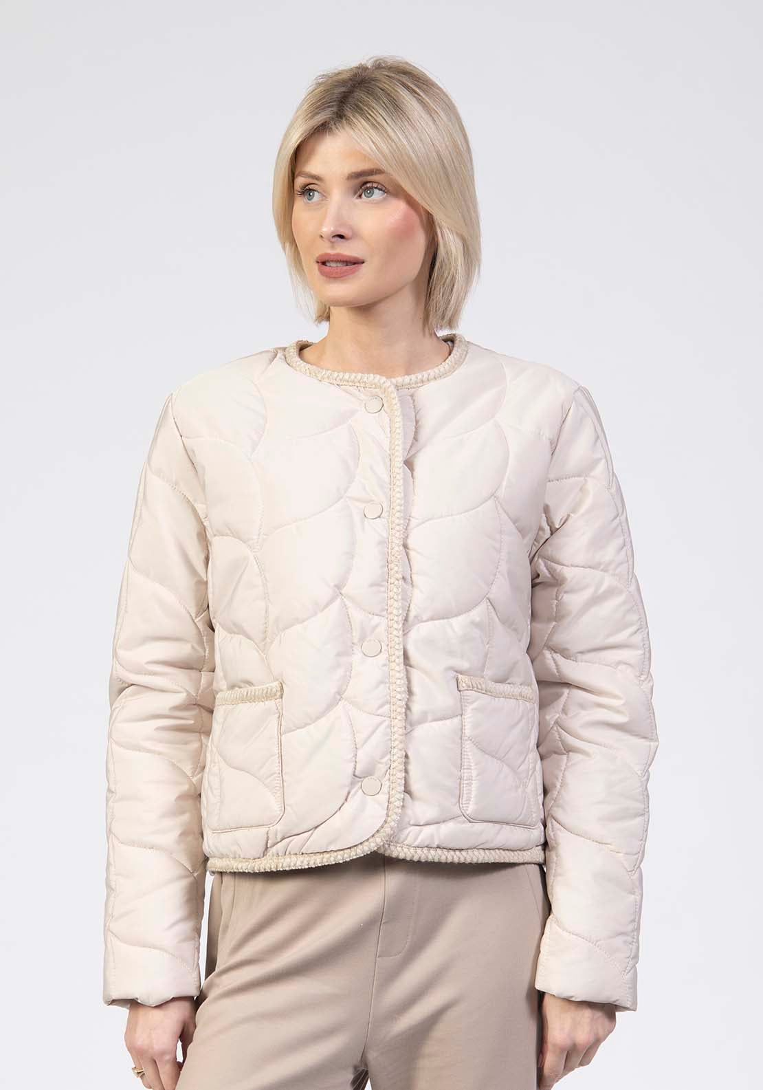 Quilted Short Jacket - Cream