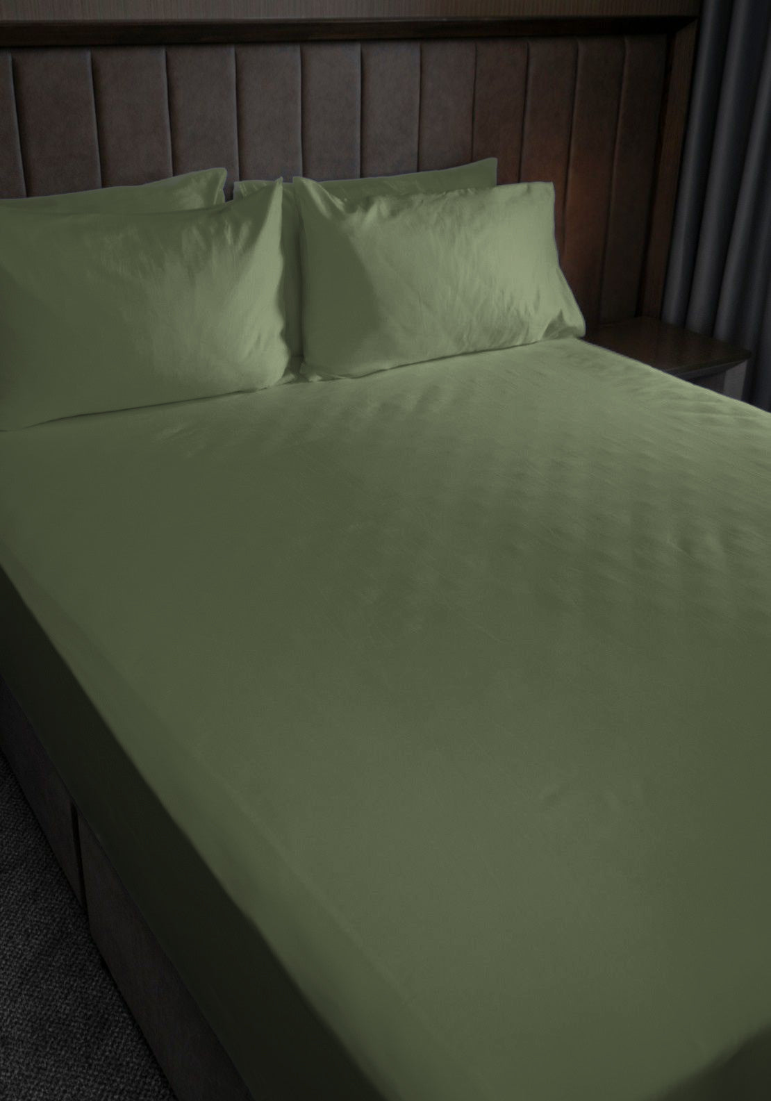 The Home Collection 300 TC Deep Fitted Sheet 35cm - Green 4 Shaws Department Stores