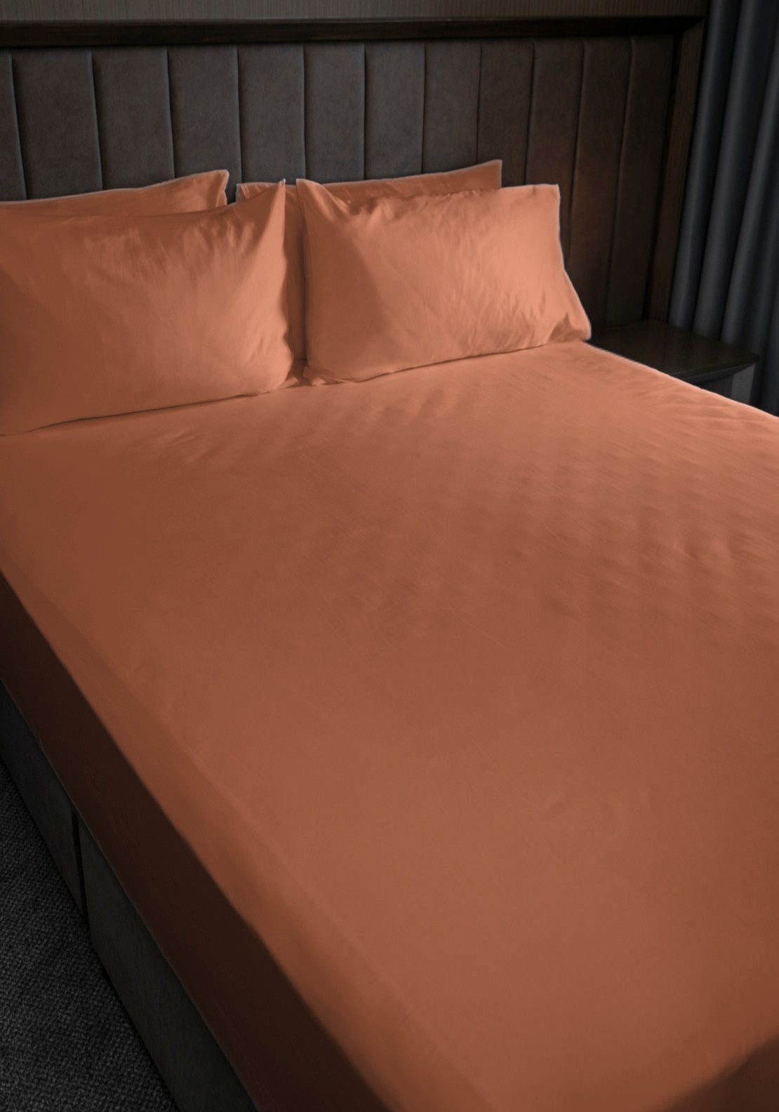 The Home Collection 300 TC Deep Fitted Sheet 35cm - Teracotta 4 Shaws Department Stores
