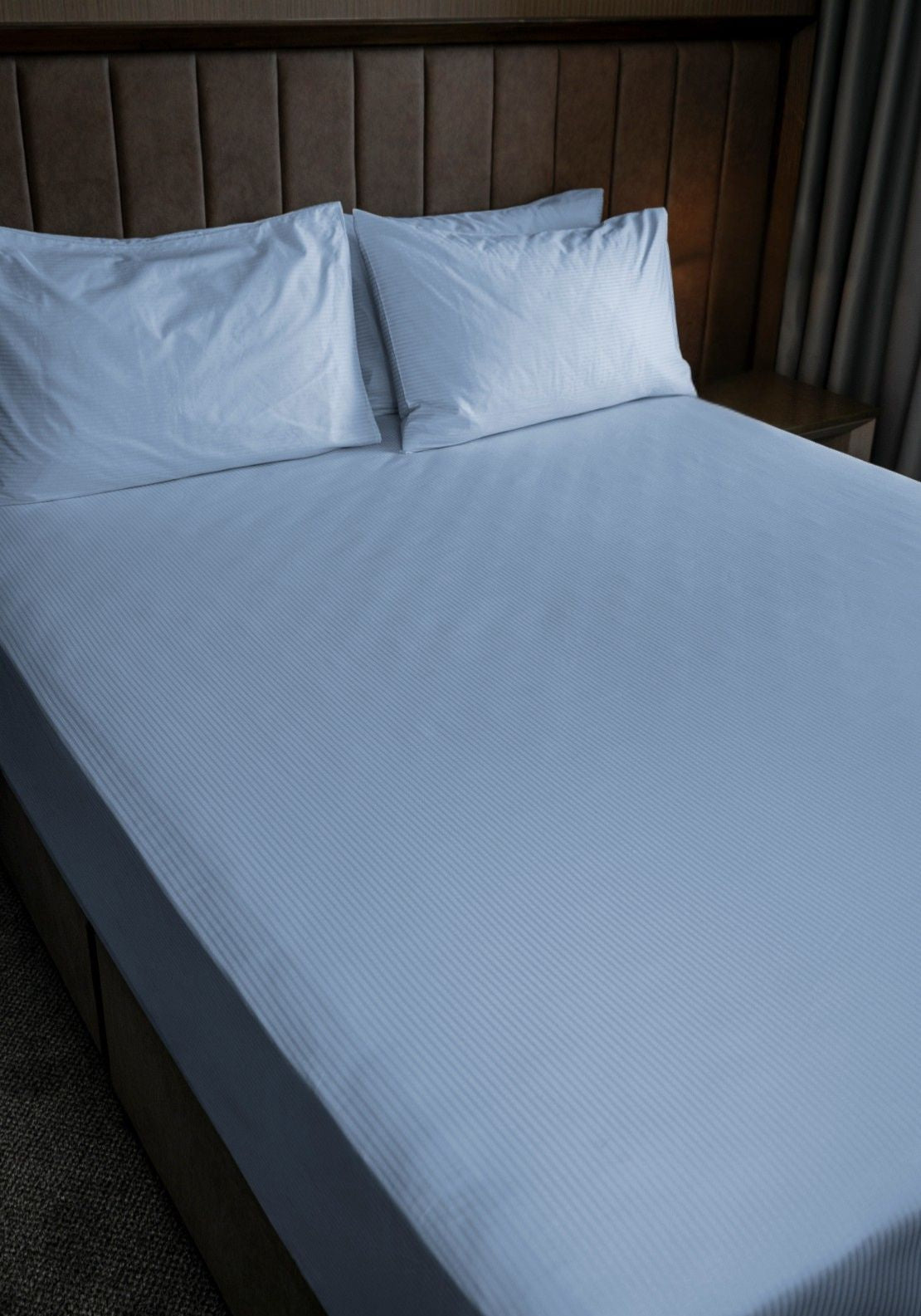 The Home Luxury Collection 300 TC Satin Stripe Fitted Sheet 1 Shaws Department Stores