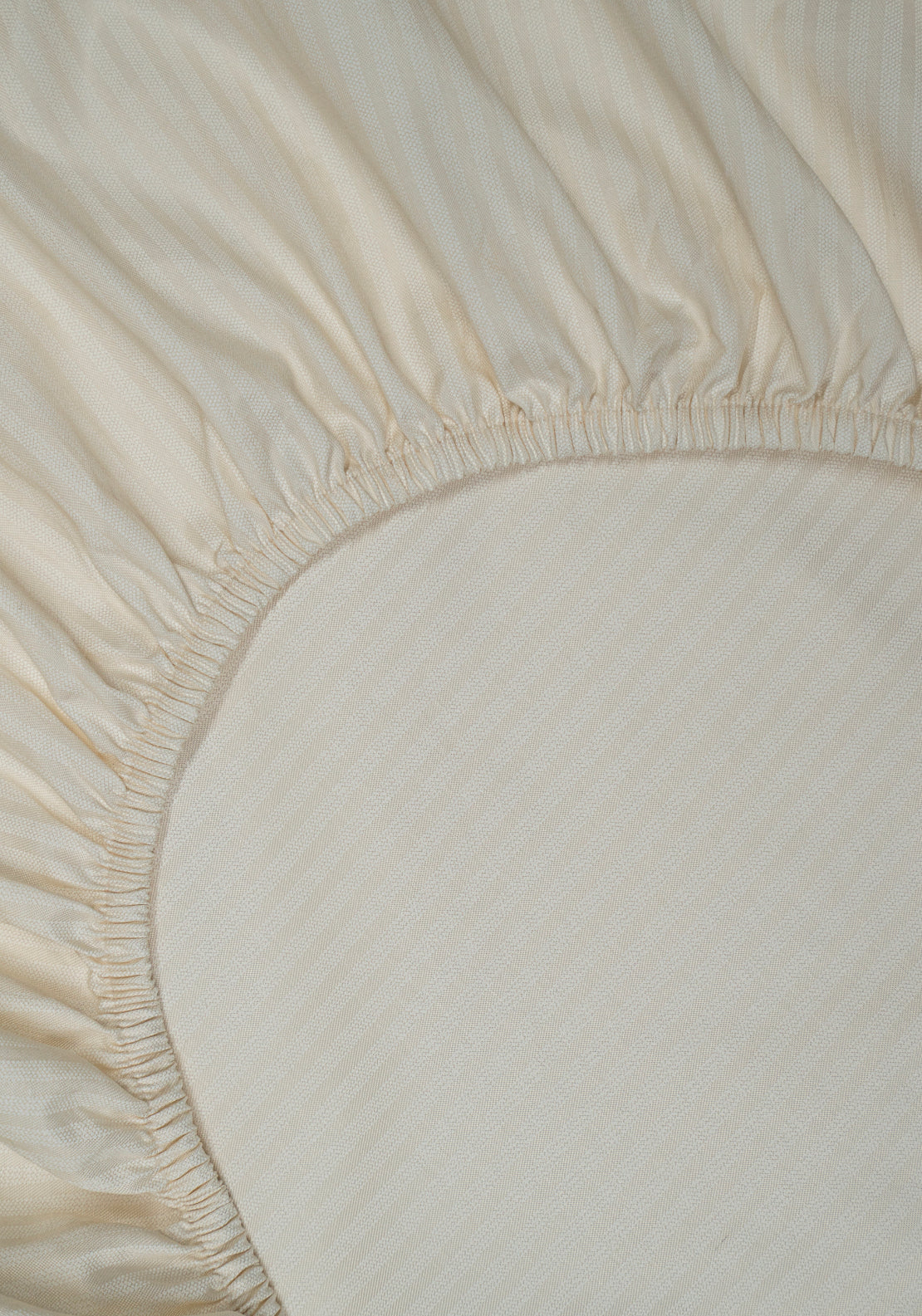 The Home Luxury Collection 300 TC Satin Stripe Fitted Sheet - Cream 4 Shaws Department Stores