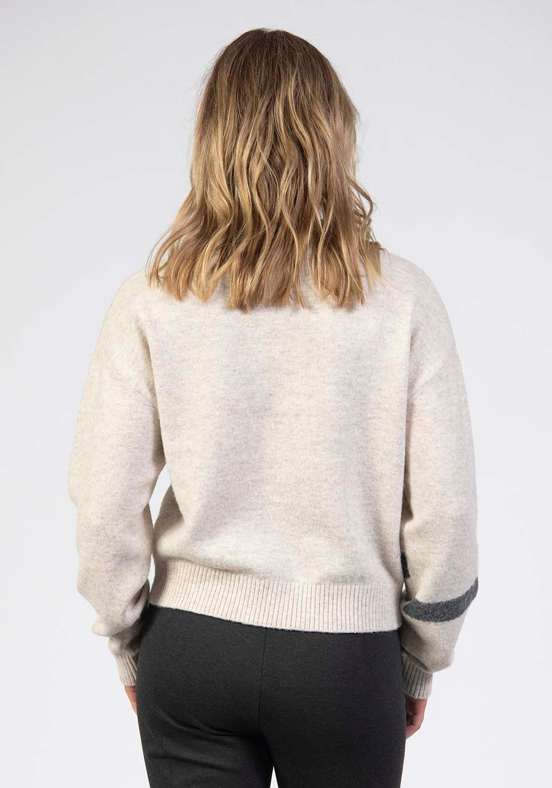 Tea Lane Long Sleeve Bow Crew Sweater - Grey 2 Shaws Department Stores
