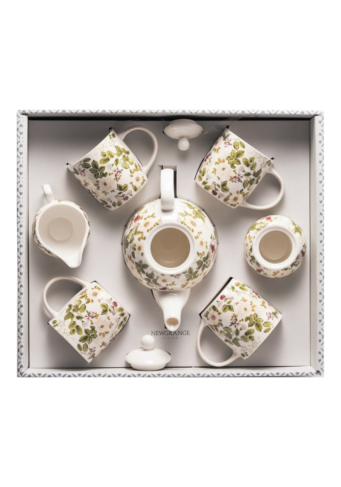 Newgrange Living 7pce Floral Rose Bone Tea Set 1 Shaws Department Stores