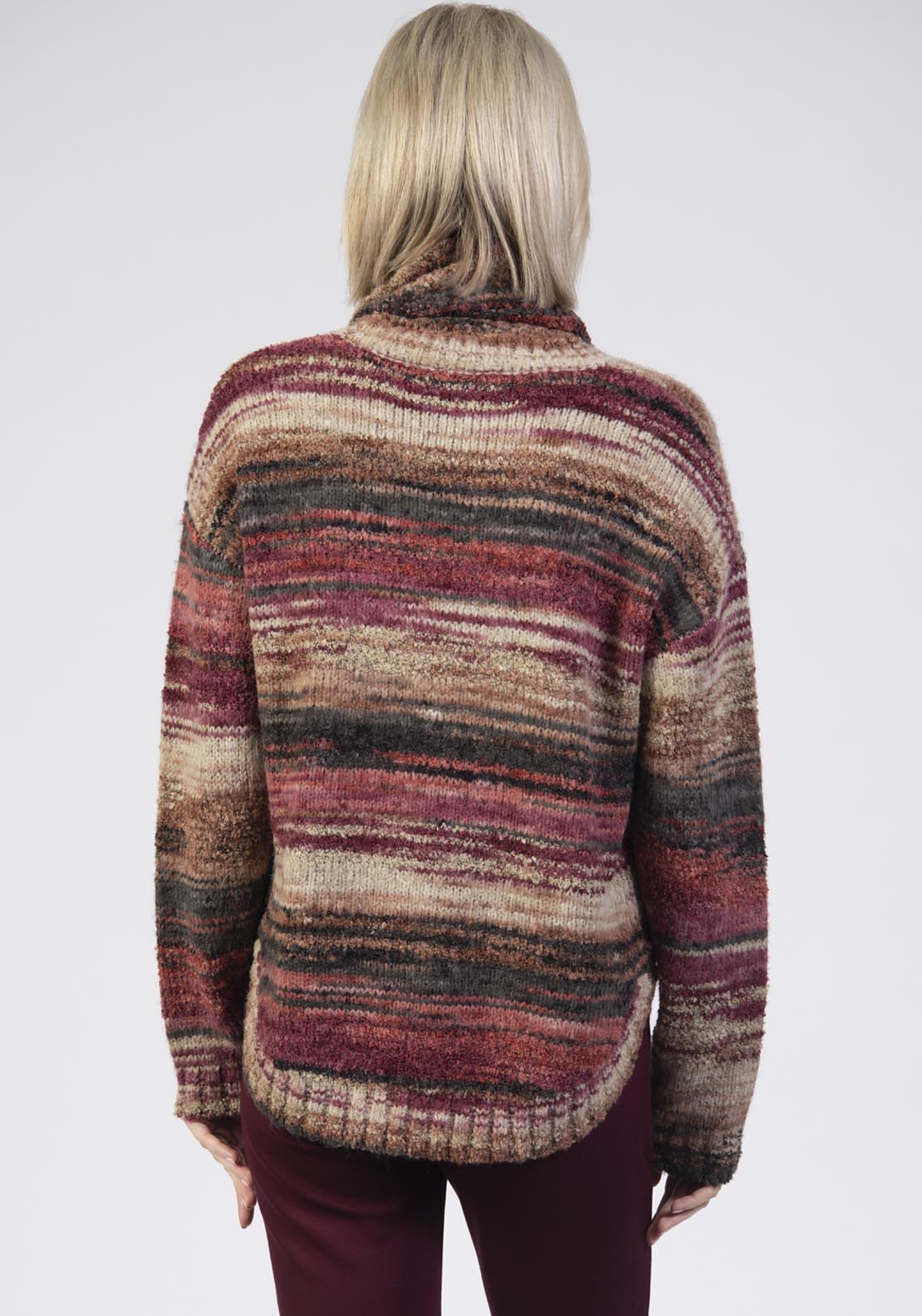 Tea Lane Space Dye Jumper With Snood - Red 2 Shaws Department Stores
