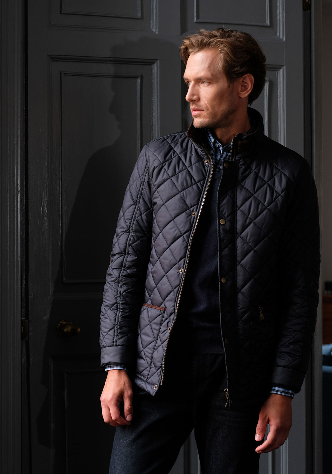 Vedoneire Quilted Jacket - Blue 1 Shaws Department Stores