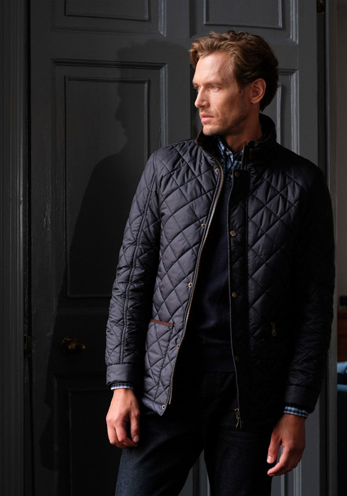 Vedoneire Quilted Jacket - Navy 1 Shaws Department Stores