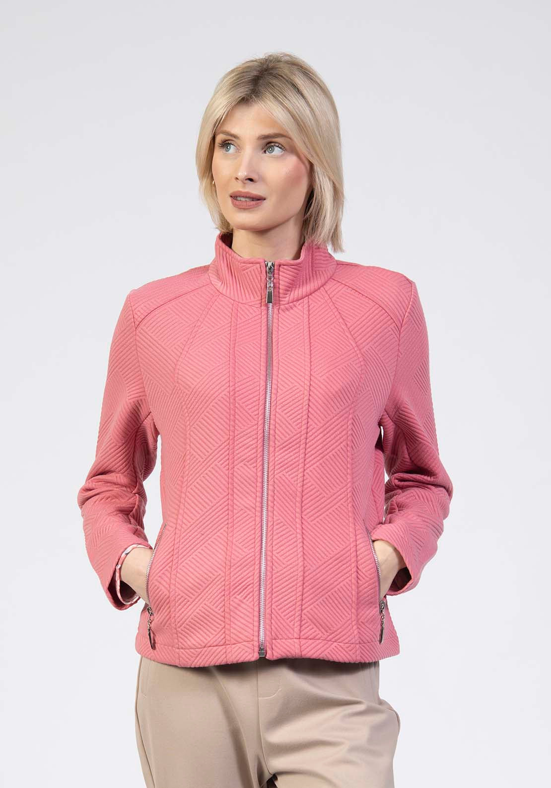 Jersey Jacquard Jacket - Pink