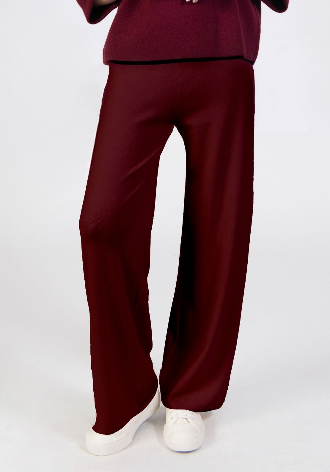 Tea Lane Knitted Trousers - Wine 1 Shaws Department Stores